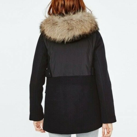 🆕Maje Globe Genuine Raccoon Fur Wool Blend Parka - Picture 2 of 8